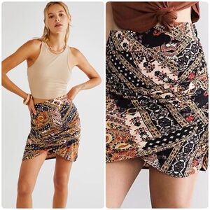 NWT Free People She’s Something Else Mini Skirt Black Combo XS/S